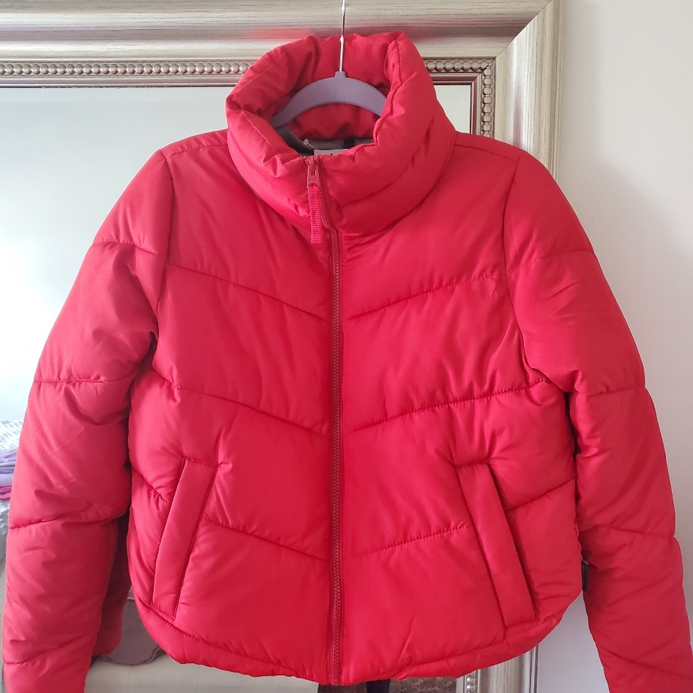 Abercrombie & Fitch Red Puffer Jacket